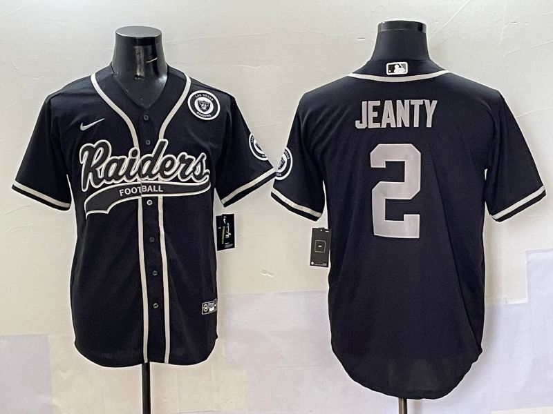 Men 2025 Oakland Raiders #2 Jeanty Black Joint Name Nike Limited NFL Jersey style 7